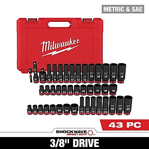 43-Piece Milwaukee Shockwave 3/8