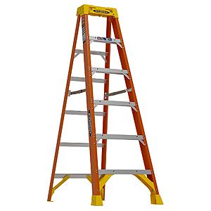 6' Werner Fiberglass Type 1 Step Ladder 300-lb. Load Capacity (10' Reach Height)  + Free Store Pickup