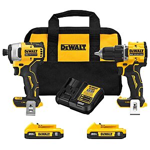 Dewalt ATOMIC 20-Volt MAX Lithium-Ion Cordless Combo Kit (2-Tool) with (2) 2.0Ah Batteries, Charger and Bag $164 + Free Shipping