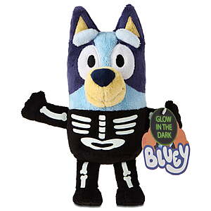 7.5" Bluey Glow-In-The-Dark Skeleton Costume Plush (Bluey or Bingo) $2.11+ Free S&H w/ Walmart+ or on $35+