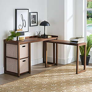 W+ Members: Better Homes & Gardens Ezra Modular L Desk w/ 2-Cube Storage (Walnut) $64.40 + Free Shipping