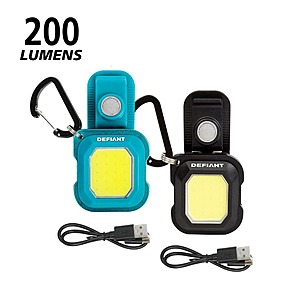 2-Pack Defiant Mini Rechargeable Multi-Use Utility Light with Key Ring .90 + Free Shipping