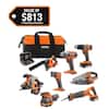RIDGID 18V Cordless 8-Tool Combo Kit w/ 2.0 Ah + 4.0 Ah Batteries & Charger $299 + Free Shipping