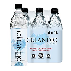 6-Count 33.8-Oz Icelandic Glacial Natural Spring Alkaline Water $9.50 w/ S&S + Free Shipping w/ Prime or on $35+