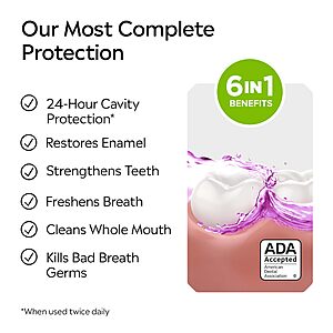 16.9-Oz Listerine Total Care Alcohol-Free Anticavity Fluoride Mouthwash (Mint) $3.80 w/ Subscribe & Save