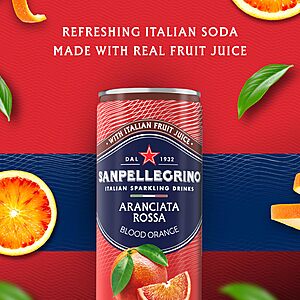 24-Pack 11.15-Oz Sanpellegrino Italian Sparking Drink (Aranciata Rossa Orange) $15.55 w/ Subscribe & Save
