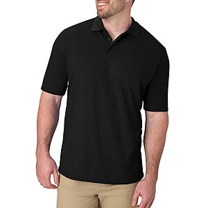 Hanes Mens X-Temp Short Sleeve Polo Shirt (Black) .80