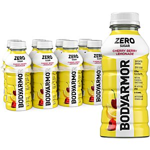 8-Pack 12-Oz BODYARMOR ZERO Sugar Cherry Berry Lemonade Electrolyte Drink .20 w/ Subscribe & Save