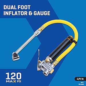 Kobalt 20 to 120 PSI Dual Foot Inflator and Gauge $6.98 + Free In-Store Pickup at Lowe's