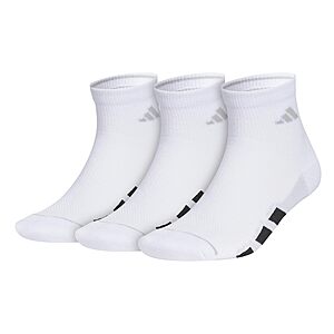3-Pack Men's adidas All Day Training Quarter Socks (Size L, White/Black/Grey) $6 & More