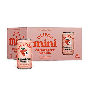 6-Pack 7.5-Oz OLIPOP Minis Prebiotic Soda Pop (Strawberry Vanilla) $5.40 w/ S&S + Free Shipping w/ Prime or on $35+
