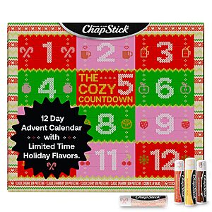 12-Pack ChapStick 12 Days Advent Calendar Lip Balm Holiday Gift Set (Various Flavors) $9.71 w/ S&S + Free Shipping w/ Prime or on $35
