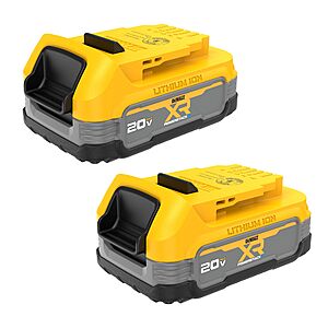 2-Pack DEWALT 20V XR POWERSTACK 1.7Ah Compact Batteries $99 + Free Shipping