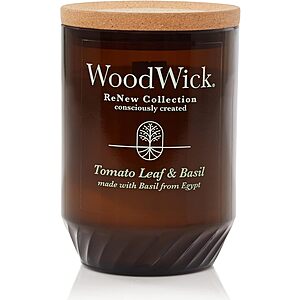 13-Oz WoodWick ReNew Collection Large Candle (Tomato Leaf and Basil) $6.75 w/ S&S + Free Shipping w/ Prime or on $35+
