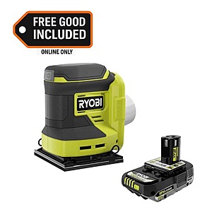 Ryobi ONE+ 18V Cordless 1/4 Sheet Sander w/ FREE 2.0 Ah HIGH PERFORMANCE Battery $59 + Free Shipping