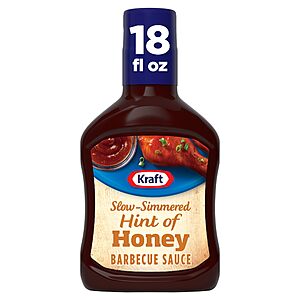 Select Accounts: 18-Oz Kraft Hint of Honey Slow-Simmered Barbecue BBQ Sauce $1.20 w/ Subscribe & Save