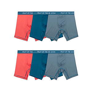6-Pack Value Bundle Fruit of the Loom Men's Performance Boxer Briefs (4 Colors) $7.99 + Free S&H w/ Walmart+ or on $35+