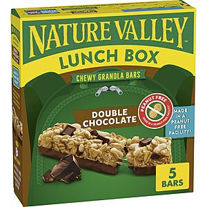 5-Count Nature Valley Lunch Box Peanut-Free Chewy Granola Bars (Double Chocolate) alt=