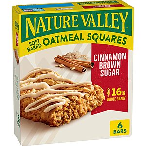 6-Count 1.24-Oz Nature Valley Soft-Baked Oatmeal Squares (Cinnamon Brown Sugar) $2.10 w/ Subscribe & Save