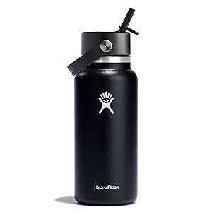 32-Oz Hydro Flask Wide Flex Insulated Water Bottle (Black) $26.99 + Free Shipping w/ Prime or on $35+