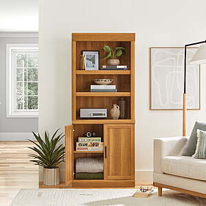 5-Shelf Better Homes & Gardens Glendale Bookcase w/ 2-Doors (Light Honey Finish) $82 + Free Shipping