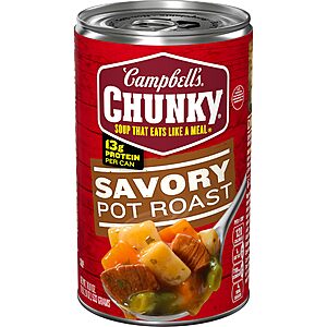 18.8-Oz Campbell’s Chunky Soup (Savory Pot Roast): 3 for $4.64 ($1.55 ea) w/ S&S + Free Shipping w/ Prime or on $35+