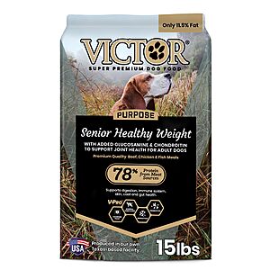 15-Pound VICTOR Purpose Senior Healthy Weight Dry Dog Food $22.74 w/ S&S + Free Shipping w/ Prime or on $35