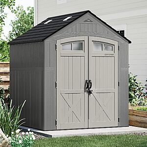 CRAFTSMAN 7' x 7' Double-Door Gray Gable Roof Plastic Resin Storage Shed 9 + Free S&H