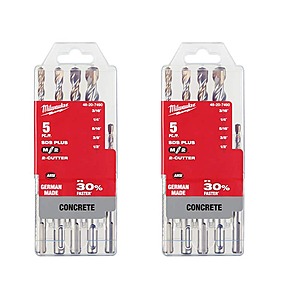 10-Piece Milwaukee 2-Cutter SDS-PLUS Carbide Hammer Drill Bit Set $28.97 + Free Shipping