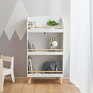 Your Zone Kids 3-Tier Wooden Bookcase (White) $35.50 + Free Shipping