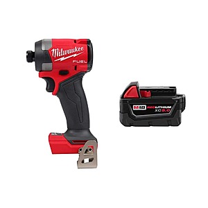 Milwaukee M18 FUEL 18V Lithium-Ion Brushless Cordless 1/4" Hex Impact Driver with 5.0 Ah Battery $174 + Free Shipping