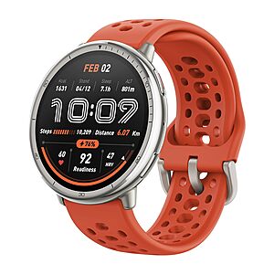 Amazfit Active 2 Sport 44mm Smartwatch w/ Red Silicone Strap $80 + Free S&H