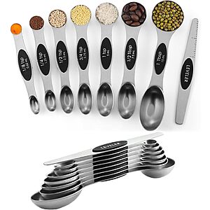 8-Pack ChefAide Stainless Steel Magnetic Measuring Spoons Set $6.29 + Free Shipping w/ Prime or on $35+