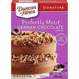 Select Accounts: 15.25oz. Duncan Hines German Chocolate Cake Mix $1.45 w/ S&S