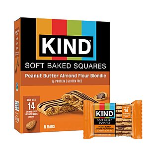 Select Accts: 6-Ct 1.4-Oz KIND Soft Baked Squares (Peanut Butter Blondie) w/ S&S