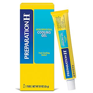 Select Accounts: 0.9-Oz Preparation H Hemorrhoid Cooling Gel w/ Aloe $4.65 w/ S&S