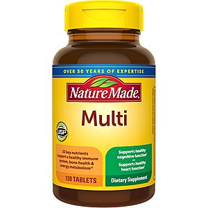 Select Accounts: 130-Ct Nature Made Multivitamin Tablets w/ Iron 2 for $7.05 w/ S&S