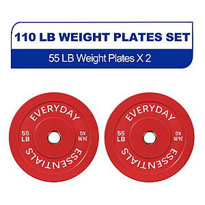 55-lb BalanceFrom  2" Olympic Bumper Weight Plates (Pair, Colored) $71.65 + Free S&H
