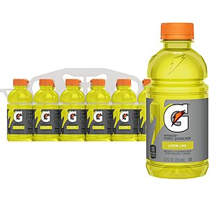 12-Pk 12-Oz Gatorade Thirst Quencher Drink (Lemon Lime) $5.65 w/ S&S