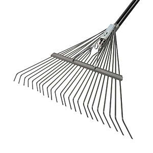 62" Fiskars Metal Tine Fiberglass Handle Leaf Rake