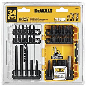 DEWALT 34-Piece Impact Driver Screwdriver Bit Set (DW2153) $15.99 + Free Shipping w/ Prime or on $35+