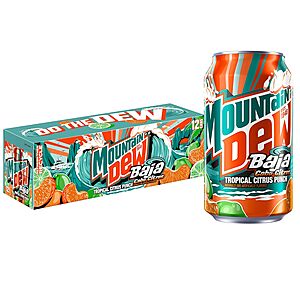12-Pk 12-Oz Mountain Dew Soda (Baja Cabo Citrus) 4 for .80 & More w/ S&S