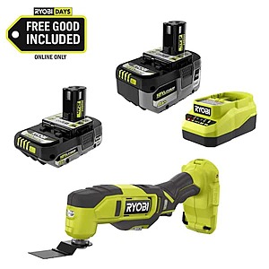 RYOBI ONE+ 18V Cordless Oscillating Multi-Tool w/ 4.0 Ah + 2.0 Ah HP Batteries $99 + Free S&H