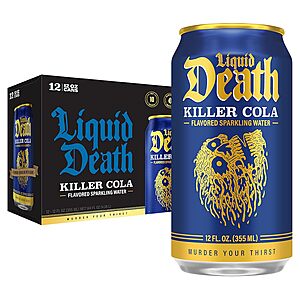 Select Accts: 12-Pk 12-Oz Liquid Death Soda-Flavored Sparkling Water (Various) from w/ S&S