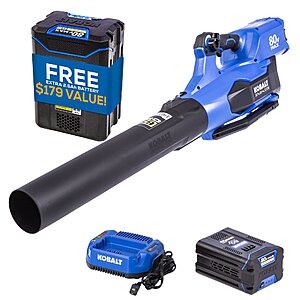 Kobalt 80V 630-CFM 140-MPH Battery Handheld Leaf Blower w/ 2.5Ah Battery & Charger $199 + Free Shipping
