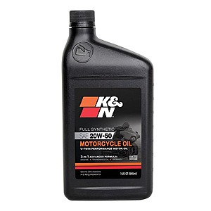 Select Stores: 1-Qt K&N Motorcycle Full Synthetic 20W-50 Motor Oil