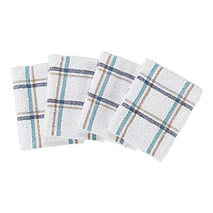 4-Pk Mainstays 12”x12” Woven Kitchen Dish Cloth Set (Multicolor)