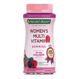 80-Count Nature's Bounty Optimal Solutions Women's Multivitamin Gummies w/ Collagen (Raspberry) $3.89 w/ S&S + Free Shipping w/ Prime or on $35+