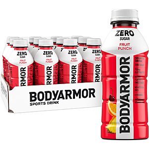 Select Accts: 12-Pk 16-Oz BodyArmor Zero Sugar Electrolyte Drink (2 Flavors) $9 w/ S&S