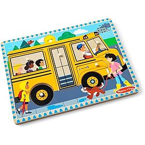 Prime Members: Melissa & Doug The Wheels on the Bus 8-Piece Wooden Peg Sound Puzzle $9 + Free Shipping